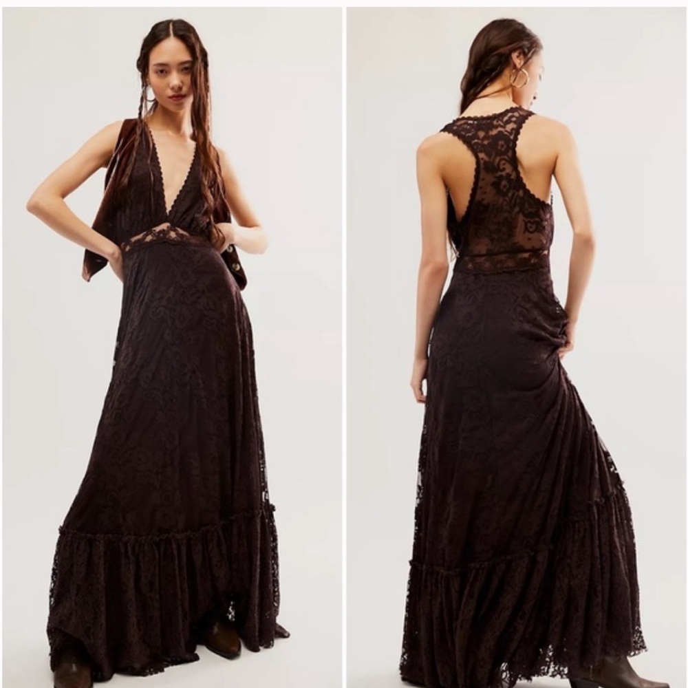 Vintage free people lace style maxi/formal dress